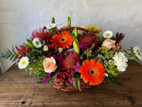Happy Basket of Flowers