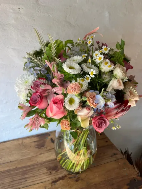 Pastel Flowers in a Vase
