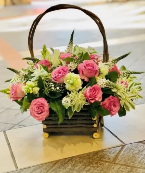 ROSE BASKET ARRANGEMENT
