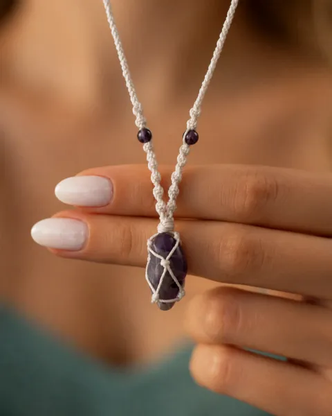 Crafted Amethyst Stone Necklace