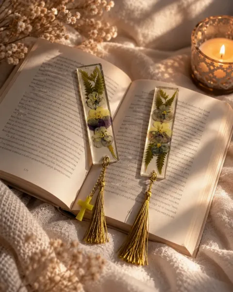 Assorted Floral Resin Bookmark