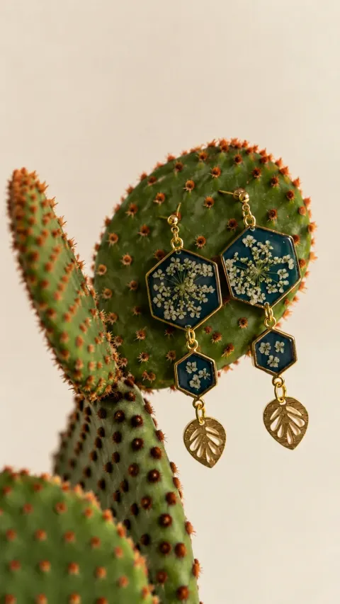 Green Resin Earrings