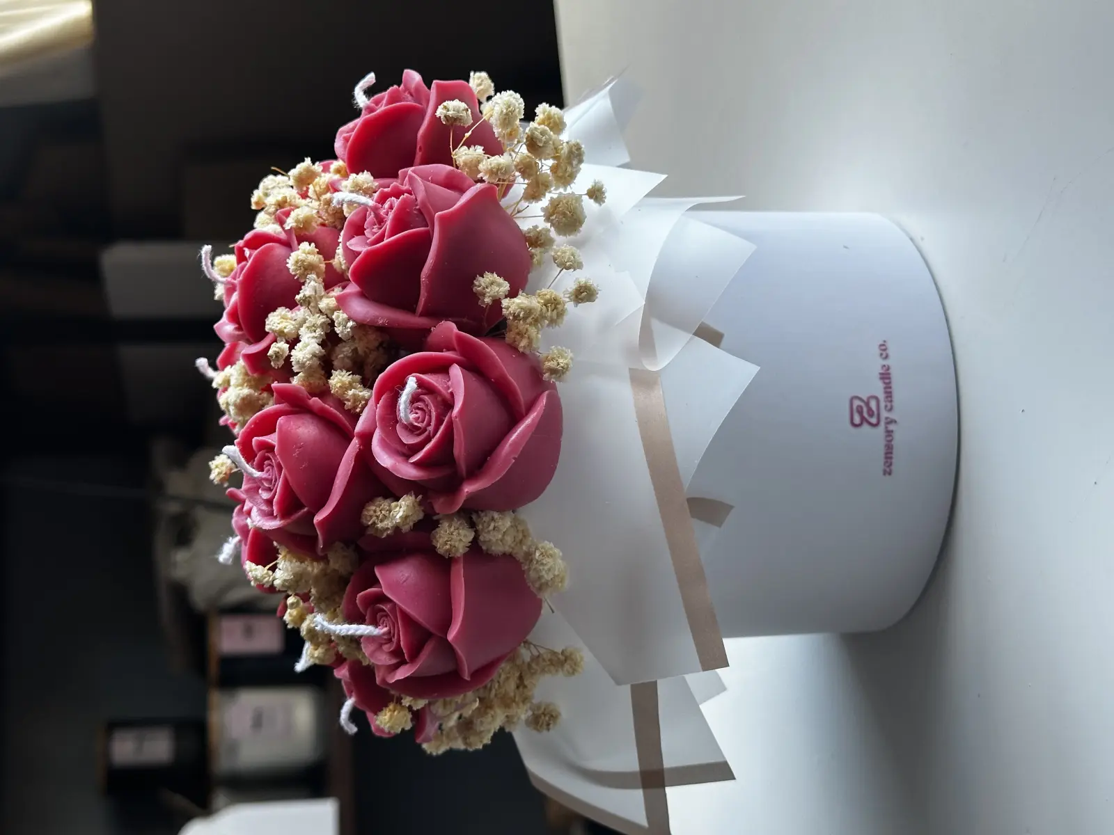 Candle Rose flower box
